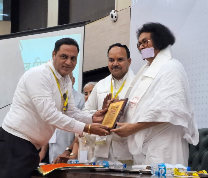Honoured By Acharya Lokesh Muni ji